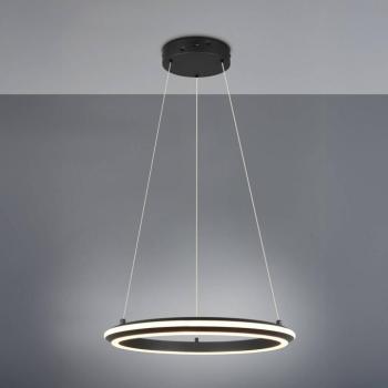 LED lógó lámpa Amador, Ø 45 cm, matt fekete, fém, CCT kép