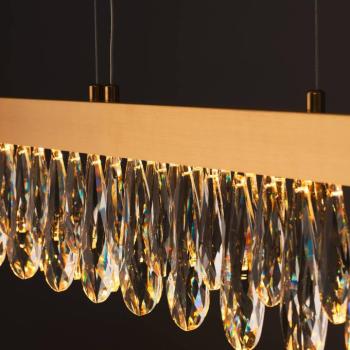 LED lógó lámpa Celestia, hosszúság 110 cm, sárgaréz színű kristály kép