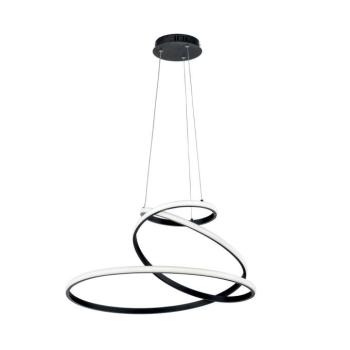 LED lógó lámpa COASTER, fekete, Ø 60 cm, fém, CCT kép