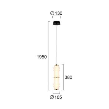 LED lógó lámpa Dereck, fehér/bronz színű, Ø 10 cm, üveg kép