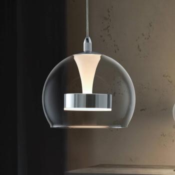 LED lógó lámpa Flynt, Ø 20 cm, króm színű, fém/üveg, CCT kép
