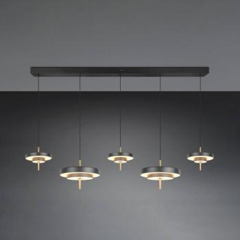 LED lógó lámpa Keaton, fekete/arany színű, 140 cm CCT, 5 izzós. kép
