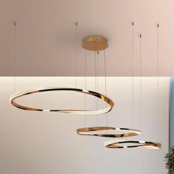 LED lógó lámpa Orbitas, hossza 185 cm, arany színű, fém kép