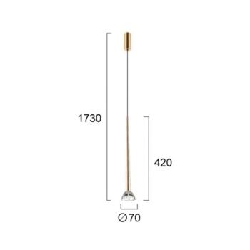 LED lógó lámpa Rina, arany színű/átlátszó, Ø 7 cm, fém/akril kép