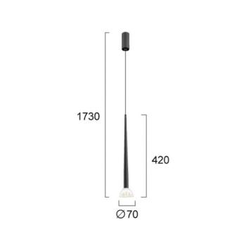 LED lógó lámpa Rina, fekete/átlátszó, Ø 7 cm, fém/akril kép