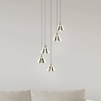 LED lógó lámpa Romeo, Ø 28 cm, nikkel színű, fém, 5 izzós. kép