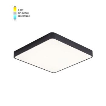 LED mennyezeti négyzet alakú lámpatest FINESSE S1-25 300*300*H50 25W 3xCCT-DIP kapcsoló fekete 2026180 VITO, függesztő szett opcióval 202641 kép