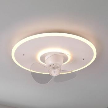 LED ventilátor Nybro, fehér, DC, csendes, Ø 50 cm, CCT, távirányító kép