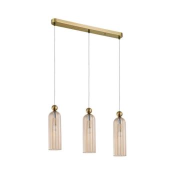 Light Prestige Kábeles csillár PIEGA 3xE14/40W/230V sárgaréz/füstös bézs LP-939/3L amber kép