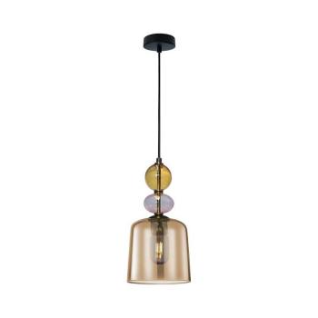 Light Prestige Kábeles TROPEA függőlámpa 1xE27/15W/230V fekete/füstszínű bézs/rózsaszín LP-2004/1P S AM kép