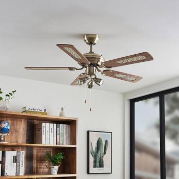 Lindby Anariki mennyezeti ventilátor világítással, csendes, sárgaréz kép