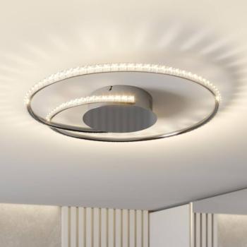 Lindby LED mennyezeti lámpa Joline, Ø 45 cm, kristályok, fém kép