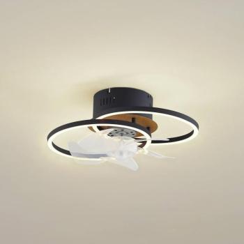 Lindby LED mennyezeti ventilátor Lomana, fekete, csendes, CCT kép