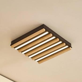 Lindby LED mennyezeti világítás Firka, fehér, fa, 42 cm, CCT, dimmelhető. kép