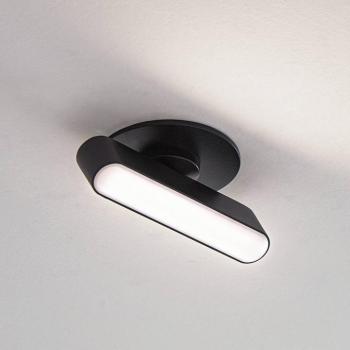 Lindby LED süllyesztett lámpa Eldrin, fekete, fényszalag, 13,1cm kép
