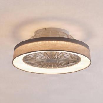 Lindby Mace LED mennyezeti ventilátor, szürke, Ø 47 cm, csendes, CCT kép
