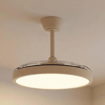 Lindby Orasu LED mennyezeti ventilátor, Ø 107 cm, bézs, CCT kép
