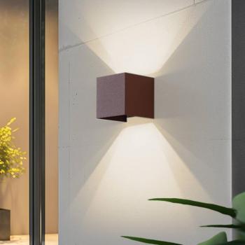 Lindby Smart LED kültéri falilámpa, Dara, rozsdás, szögletes, CCT RGB, Tuya kép