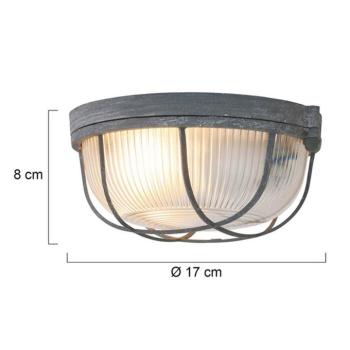 Lisanne mennyezeti világítás, szürke, Ø 17 cm, fém, üveg, E27 kép