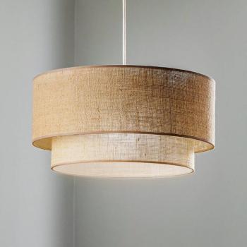 Boho függő világítás, barna, átmérő 45 cm, textil kép
