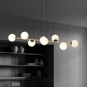Glassy lógó világítás, fekete/arany/opál, 140 cm, 8 izzós kép