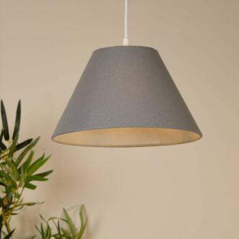 Lógó világítás Lyta, szürke, Ø 28 cm, textil, E27, kúpos kép
