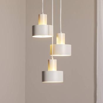 Lógó világítás Rif 3, taupe, kerek, 3 izzós, Ø 33 cm, acél kép