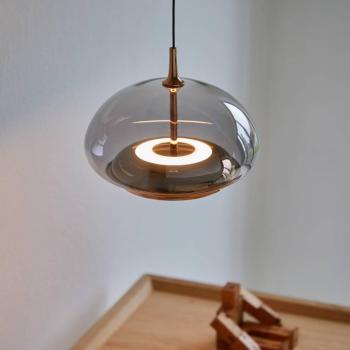 LOOM DESIGN LED lógó lámpa Avalon rózsaszín arany/szürke Ø 20 cm üveg kép