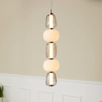 LOOM DESIGN LED lógó lámpa Pearl 5 szürke/króm üveg Magasság 78 cm kép