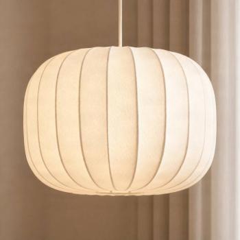 Lucande Bridget lógó világítás, 1 izzó, Ø 40 cm, fehér, textil kép