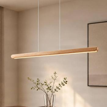 Lucande Callahan LED lógó világítás, világos fa, hossza 115 cm kép