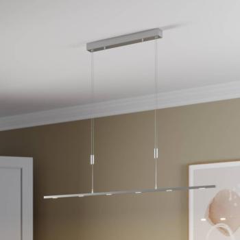 Lucande Arnik LED függő lámpa, 140 cm, nikkel színű, dimmelhető kép