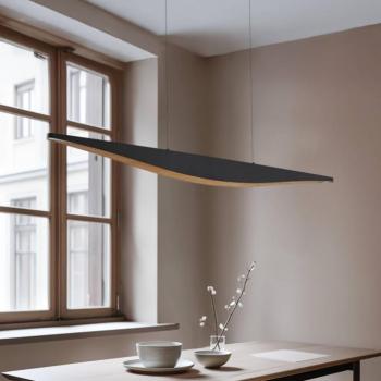 Lucande LED függő világítás Clavit, fekete, 140 cm, dimmelhető kép