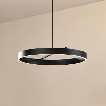 Lucande LED lógó lámpa Rovan, Ø 60 cm, fekete, CCT, dimmelhető kép
