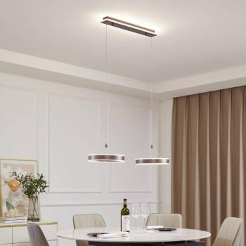 Lucande LED lógó világítás Kolo, 86 cm, 2 izzós, barna, dimmelhető kép
