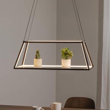 Lucande LED lógó világítás Mensola, fekete, alumínium, 75 cm kép