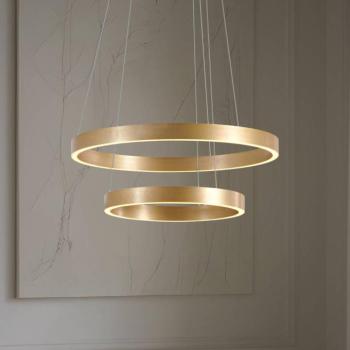 Lucande LED lógó világítás Yonam, Ø 60 cm, 2 izzós, arany, CCT kép