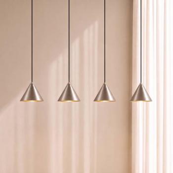 Lucande Rhodes LED lógó világítás, 4 izzós, nikkel, 82 cm kép