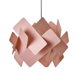 LZF Escape függő lámpa, világos rózsaszín/nikkel színű, Ø 30 cm, fa kép