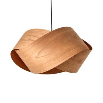 LZF Nut függő lámpa, cseresznyefa/nikkel színű, hossza 42 cm