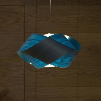 LZF Nut függő lámpa, kék/nikkel színű, hossza 42 cm, fa kép
