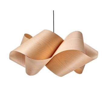 LZF Swirl lógó lámpa, bükk/nikkel színű, Ø 54 cm, fa kép
