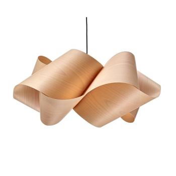 LZF Swirl lógó lámpa, bükk/nikkel színű, Ø 75 cm, fa kép