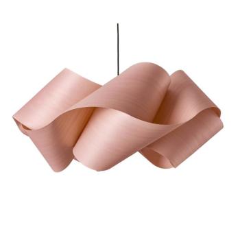 LZF Swirl lógó lámpa, világos rózsaszín/nikkel színű, Ø 75 cm, fa kép