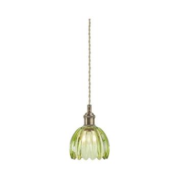 Markslöjd 109138 - Zsinóros csillár GOTA 1xE14/40W/230V füstös zöld/sárgaréz 109138 kép