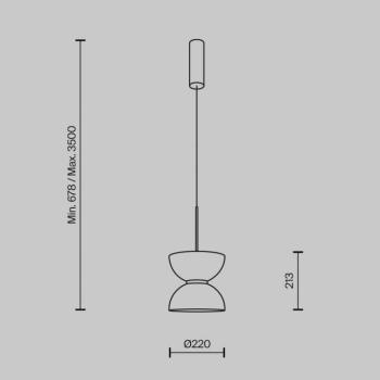 Maytoni LED-es függőlámpa Kyoto, fehér, Ø 22 cm, üveg, fém kép