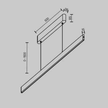 Maytoni LED lógó világítás Ephoria, sárgaréz, alumínium, hossz 116 cm kép