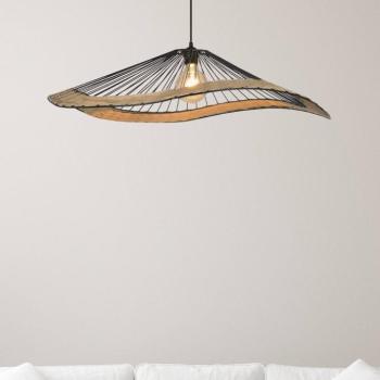 Mekong lógó világítás, fekete, magasság 18 cm, fém/rattan kép