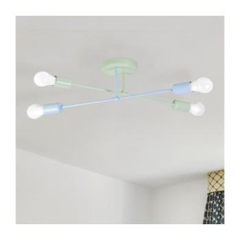 Mennyezeti csillár CAMBRIDGE 4xE27/15W/230V zöld/kék W-2022/4 MT+LBL kép