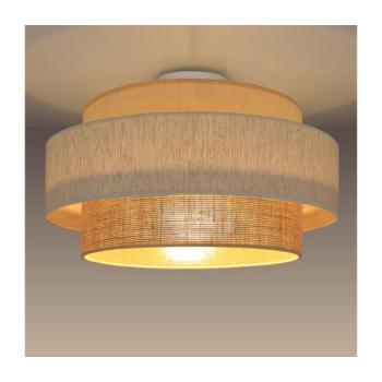 Mennyezeti lámpa BOHO 1xE27/60W/230V, átmérő 40 cm, fehér/juta H0178 kép